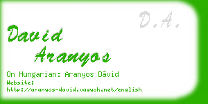 david aranyos business card